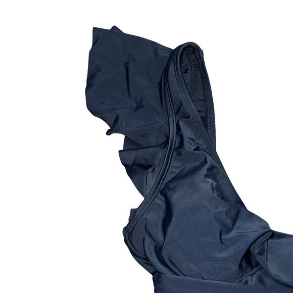 NWT CUPSHE Black Twilight Ripple Long Torso One-Piece Swimsuit Size M - Picture 5 of 9